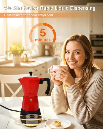 Electric Moka Pot with Detachable Base 6 Cup Espresso Maker - Image 3