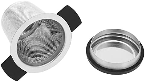 Tea Filters Stainless Steel Reusable Tea Infuser Basket Fine Mesh Strainer With Handles Lid and Coffee Filters for Loose Leaf(Green) - Image 5