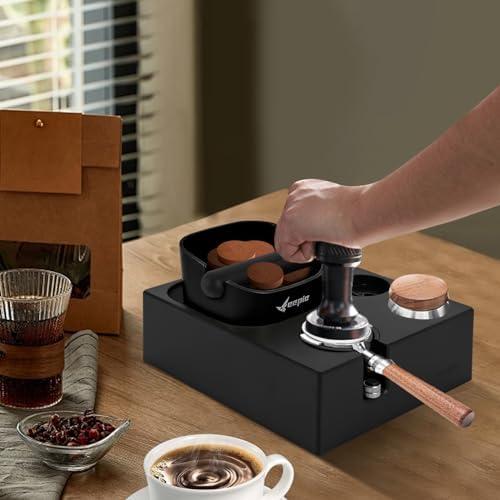 Espresso Knock Box Coffee Station Organizer with Particle Bucket Black - Image 7