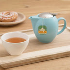 ZERO JAPAN Aqua Mist Ceramic Teapot, Japanese Teapot with Stainless Steel Lid and Removable Infuser, Soft Aqua Glaze, Made in Mino Japan, 19.6 oz - Image 3