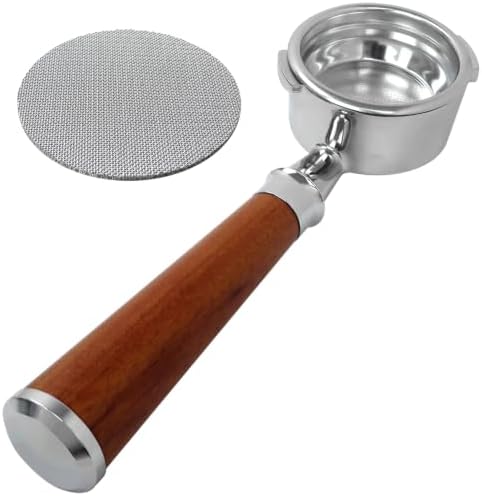 Homesweet 58mm Bottomless Portafilter | Fits for Gaggia machines| Stainless Steel portafilter and Mahogany Handle|Espresso Machine Accessories(Mahogany) by Homesweet