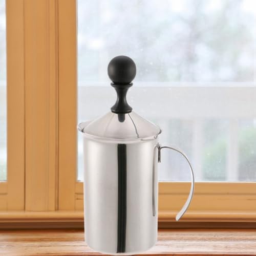 VICASKY Stainless Steel Hand Pump Milk Frother Manual Frothing Cup 600ml - Image 6