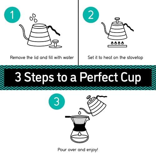 Coffee Gator Gooseneck Kettle 40oz Stainless Steel and Pour Over Coffee Maker 14oz 400ml - Image 7