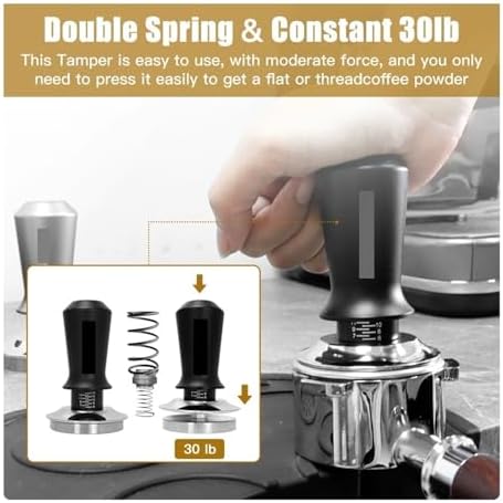 57mm 57.5mm Coffee Tamper Distributor Leveler Tool,Compatible For Lelit, Compatible For Anna, Compatible For Anita, Portafilter Barista Espresso Accessories Tools(57.5mm,White Holder) - Image 6