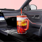 Meoky 40 oz Tumbler with Handle and Straw: Stainless Steel Insulated Tumbler with Lid and Straw - 100% Leak Proof Tumbler for Car Cup Holders - Travelers Commuters Workers, Red Floral - Image 5