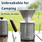 MERMOO YILAN Stainless Steel Pour Over Coffee Maker, No Plastic - Image 2