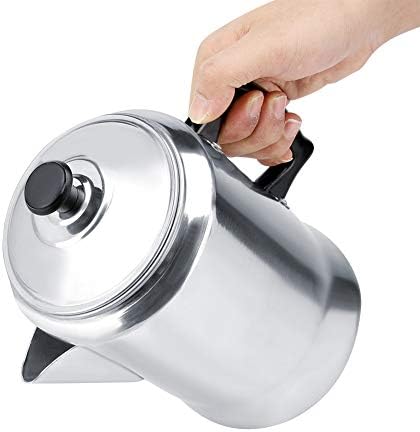 14 x 14 x 24cm/5.5 x 5.5x 9.4in Coffee Percolator, Aluminum Alloy Coffee Maker Pot Percolator Tea Kettle Stove Top with Lid for Brewing Café, Tea - Image 2