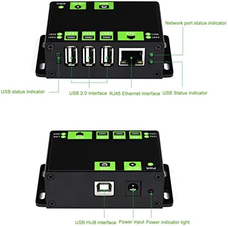 Gavigain Managed USB Switch/Hub Multifunctional Full Metal Case, High-Speed Data Transfer 3 Way USB 100M Network Port Expansion Hub Adapter for PC, Laptop, Keyboard, Mouse, External Hard Drive(US) - Image 4