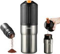 Portable Pour Over Coffee Maker, Rechargeable Electric Grinder with Stainless Steel Conical Burr, Integrated Hand Brew Kit with Stainless Steel Filter Dripper & Travel Mugs, for Camping, Outdoors by SPARKFE
