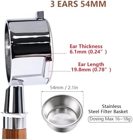 3 Ear Coffee Bottomless Portafilter 54mm，Compatible For Breville，Compatible For Sage，870 878 880 Replacement Filter Basket Barista Tool Espresso Accessory(54MM 3-Ear-White) - Image 3