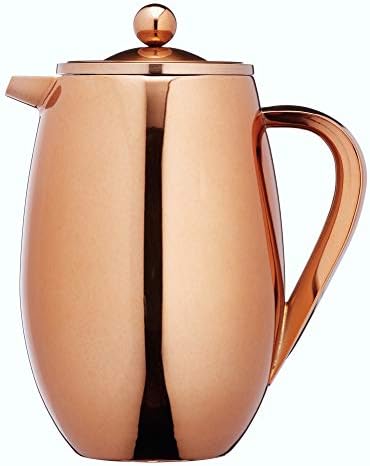 KitchenCraft Le'Xpress 8-Cup Insulated Metal Cafetière, 1 Litre, Copper Finish by KitchenCraft