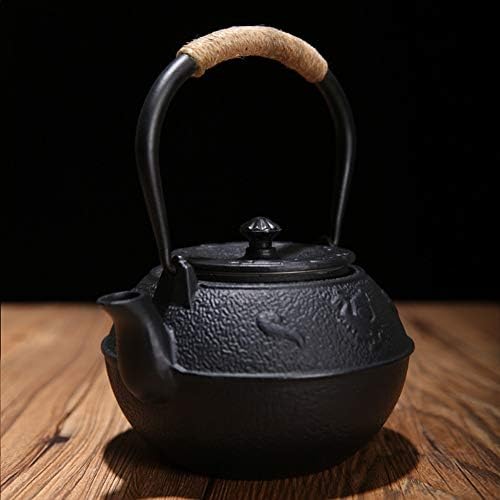 Classic tea kettle, Cast Iron Teapot,Japanese Tetsubin Tea Kettle Set, Cast Iron Teapot with Stainless Steel Infuser, Black 1200ml - Image 3