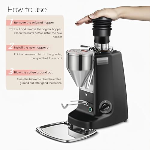 Single Dose Hopper for Mazzer Grinder Mini Series A/B/Filter/Mini doser, for Super Jolly Series Hand Pressure Cleaning Tool Blowing Coffee Bean Bin Accessories - Image 2