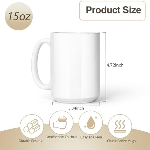CHLJAR 36 Pack Sublimation Mugs, 15oz Sublimation Coffee Mugs Blank Bulk, White Porcelain Cups with Handle, DIY Ceramic Coffee Mug Set for Milk Tea Juice - Image 2