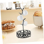 IMIKEYA Xmas Coffee Mug Tree Stand Iron with Tray for Glass Cups - Image 3