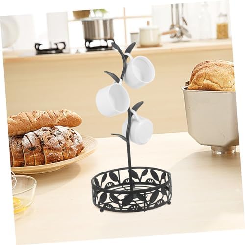 IMIKEYA Xmas Coffee Mug Tree Stand Iron with Tray for Glass Cups - Image 3