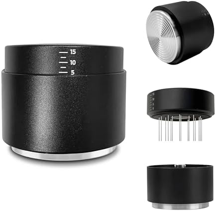 3-in-1 Coffee Distributor and Tamper with WDT Tool – Espresso Distribution Tool Set, Professional Espresso Accessories Kit, Fits 51mm Portafilters (51mm) by JUELICH