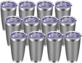 VEGOND 20oz Tumbler with Lid and Straw Stainless Steel Tumbler Cup Bulk Vacuum Insulated Double Wall Travel Coffee Mug Powder Coated Coffee Cup, Grey, 12 Pack by VEGOND