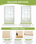 32" W x 72" H Cordless Bamboo Roller Shades for Interior, Natural - Image 3