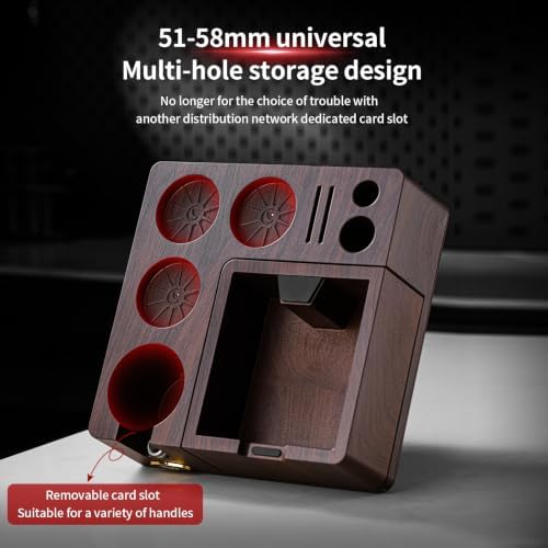 Bincoo Espresso Tamping Station & Knock Box, 2-in-1 Coffee Powder Station for 51/53/54/58mm Portafilter, Anti-Slip ABS Espresso Accessories Organizer, Tamper Base & Coffee Grounds Bin - Image 5