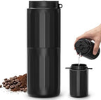 COWSAR Portable Electric Burr Coffee Grinder - Grind While Charging - Insulated Mug and Pour Over for Travel, Cordless/Rechargeable Coffee Bean Grinders for Travel,Camping, Car-Black by COWSAR