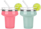 Sursip 16oz Insulated Margarita Tumbler, Cocktail Glass with Lid & Straws by Sursip%C2%AE