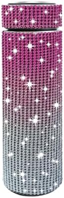 17 oz Bling Stainless Steel Water Bottle Rhinestone Vacuum Water Bottle Glitter Bottles Diamond Vacuum Flask Mug Gift Girls Women (500ml), Gradient Pink by Unknown
