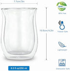 Easyworkz Double Walled Glass Coffee Mugs and Diego Stovetop Espresso Make 6Cup 10 oz - Image 3