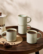 famiware Coffee Mug Set of 8, Star 12 oz Ceramic Mugs Cups Set with Handle - Image 3