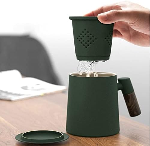 Ceramic Tea Cup Strainer Tea Ball Strainers Anti Rust Separation Net Loose Tea Fine Mesh Tea Strainer for Office Home (Green) - Image 4