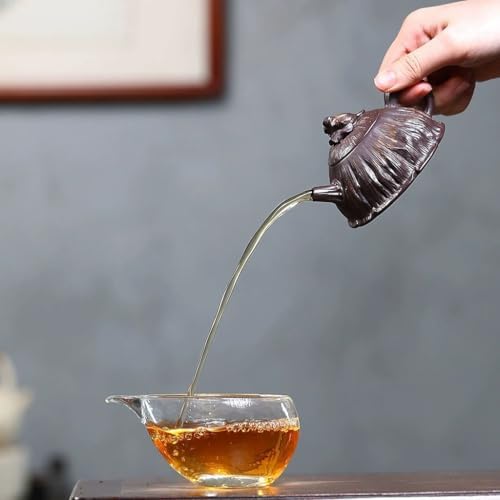 Tea Kettle Retro Purple Clay Pot Original Mineral Purple Mud Lotus Teapot Household Kung Fu Tea Set Ceramic Tea Infuser - Image 4