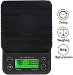 High Precision LCD Electronic Scales 3kg/0.1g 5kg/0.1g Drip Coffee Scale with Timer Portable Electronic Digital Kitchen Scale(Black 3kg 0.1g) - Image 2