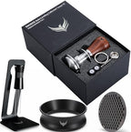 51mm Espresso Accessories Kit Includes Spring Loaded Calibrated Tamper, Stainless Steel WDT Tool, Dosing Funnel and Puck Screen Set Fits Espresso Coffee Machines and 51 mm Portafilters by KNODOS