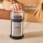 KRUPS Electric Blade Coffee Grinder 1.6 Oz, Adjustable Coarse to Fine for the Perfect Espresso, Grind Coffee Beans, Spices & Herbs, Removable Dishwasher Safe Bowl, Stainless Steel - Image 4