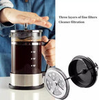 French Press Coffee Maker With 3 Filters System, Stainless Steel French Coffee Press Thick Heat Resistant Glass Pot, Multifunction Brewed Coffee Pot For Camping(600ml) - Image 4