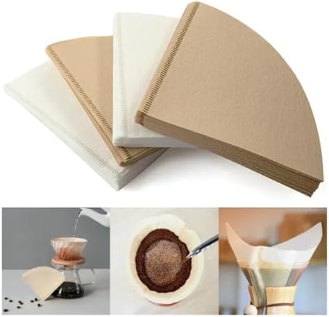 40/100Pcs V Shape Coffee Filter Paper Unbleached V60 Filters For Pour Over Maker Drip(Coffee 100 PCS) - Image 2