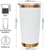 20 oz Tumbler Bulk Stainless Steel Tumblers with Lids and Straws White - Image 2