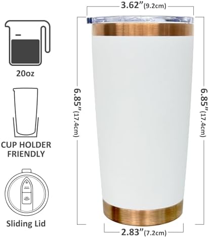 20 oz Tumbler Bulk Stainless Steel Tumblers with Lids and Straws White - Image 2