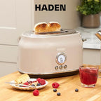Haden Dorset 2 Slice Wide Slot Stainless Steel Toaster, Putty & Chrome - Image 6