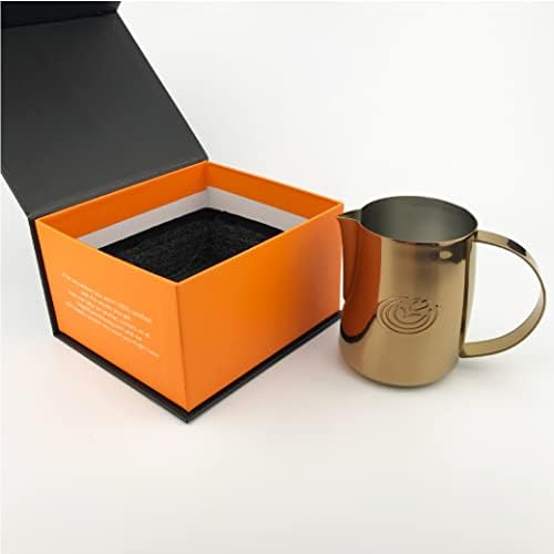 KuGuo 500ml Milk Frothing Pitcher for Latte Art Espresso, Mirror Rose Gold - Image 4