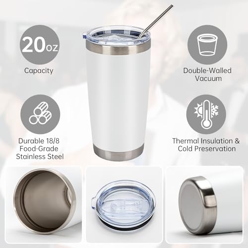 IEOVIEE 32 Pack 20oz Stainless Steel Insulated Bulk Tumblers with Lid&Straw - Image 5