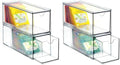 Youngever 3 Drawers Plastic Kitchen Pantry Stackable Storage Organizer, Plastic Tea Packet Organizers, Stackable Tea Bag Holder, 9" x 3" x 3.5" (Pack of 2) by Youngever