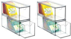 Youngever 3 Drawers Plastic Kitchen Pantry Stackable Storage Organizer, Plastic Tea Packet Organizers, Stackable Tea Bag Holder, 9" x 3" x 3.5" (Pack of 2) by Youngever