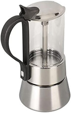 Stainless Steel Stovetop Moka Pot - Crystal Glass Top Italian Coffee Maker (4 Cups) - Image 6