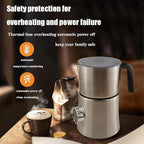 Multifunctional Stainless Steel Coffee Machine, 500W Electric Milk Frother with Led Display, Hot & Cold Functions, 4 Preset Modes, 5Min Heating, Overheating Power of - Image 2
