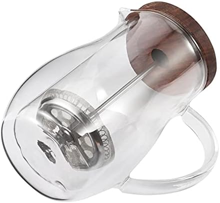 Liudan Coffee Pot Coffee Kettle with Handle Double Wall Glass Coffee Pot Filter Presses Kettle Heat-Resisting Tea Press Bottle Household Coffee Tools Coffee Kettle (Color : 600ML) - Image 3