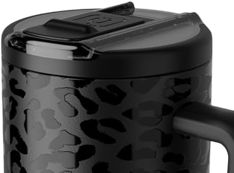 BrüMate Era Flip 30oz Tumbler with 100% Leakproof Covered Straw Lid | Hygienic Covered Straw | Insulated Stainless Steel Water Bottle with Handle | Cup Holder Friendly | BPA-Free (Onyx Leopard) - Image 3
