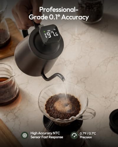 Maestri House Rechargeable Coffee Thermometer with 3-Color Temp Indicator - Image 4