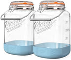 1.5 Gallon Large Glass Jar with Airtight Hinged Lid, Square, 192 Oz by Dwbligt