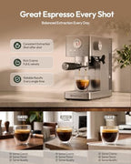 Maestri House Slim Espresso Machine with Milk Frother, 20 Bar Italian Pump - Image 4
